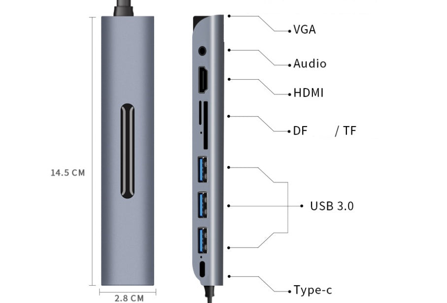 USB C HUB docking station 9 in 1 mobile computer expansion dock