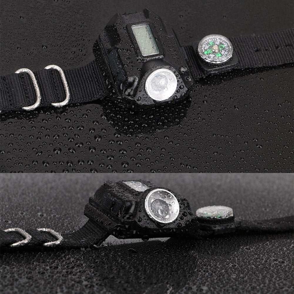 LED watch flashlight with compass