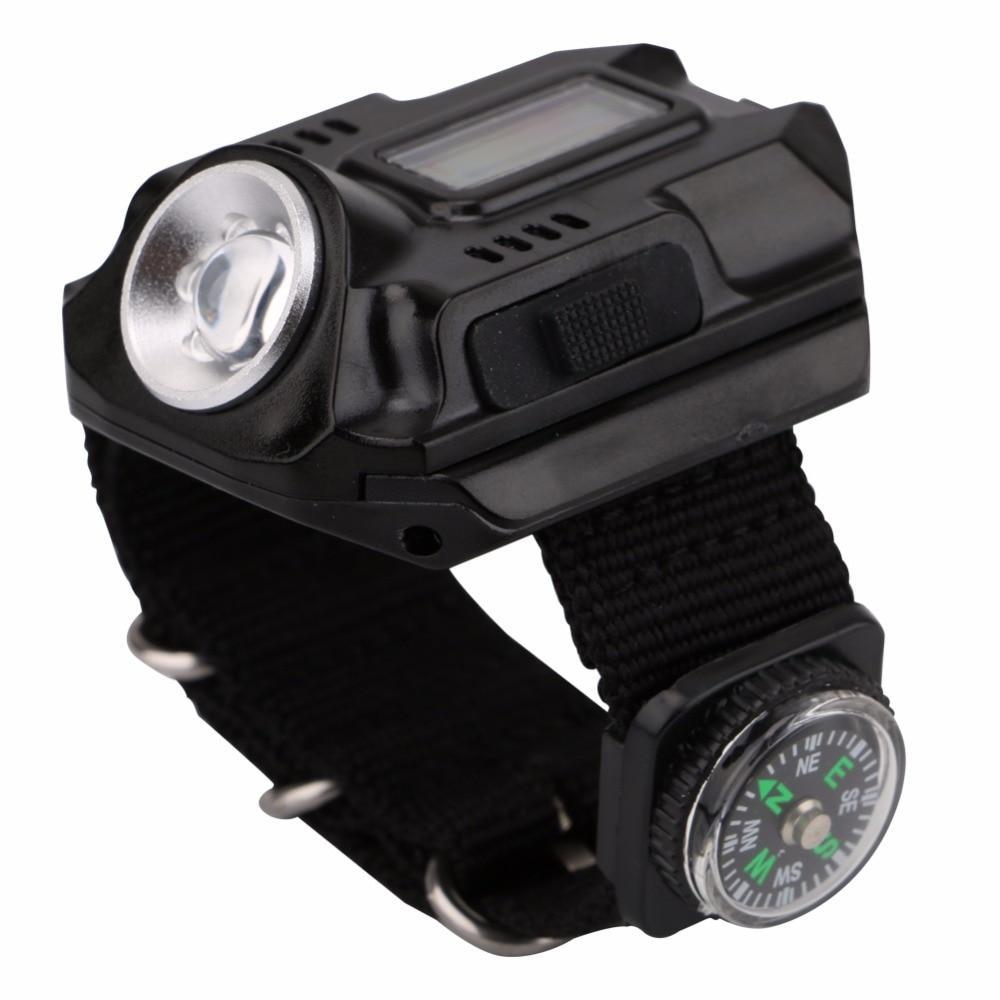 LED watch flashlight with compass