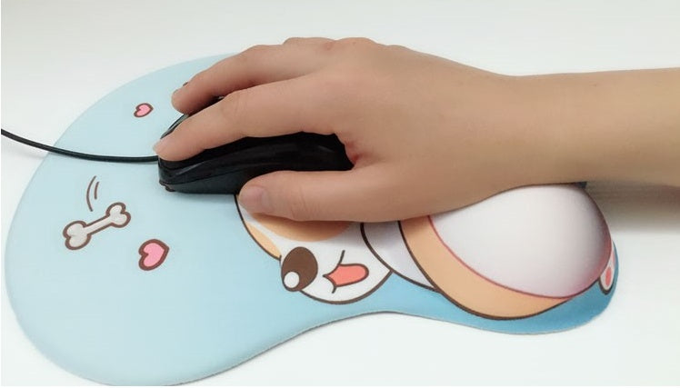 Keji dog mouse pad dog wrist rest pad cartoon pattern PP silicone wristband