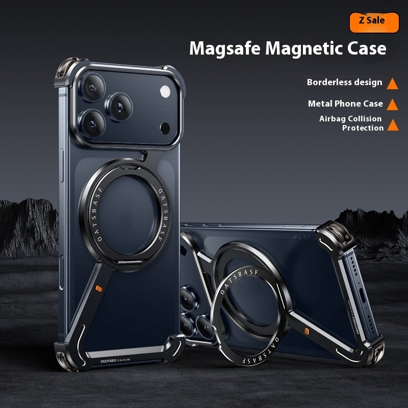 IPhone17promax Metal Frame Phone Case With Magnetic Bracket