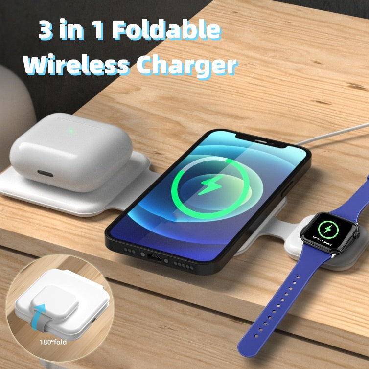 3 In 1 Magnetic Foldable Wireless Charging Station Multi-device