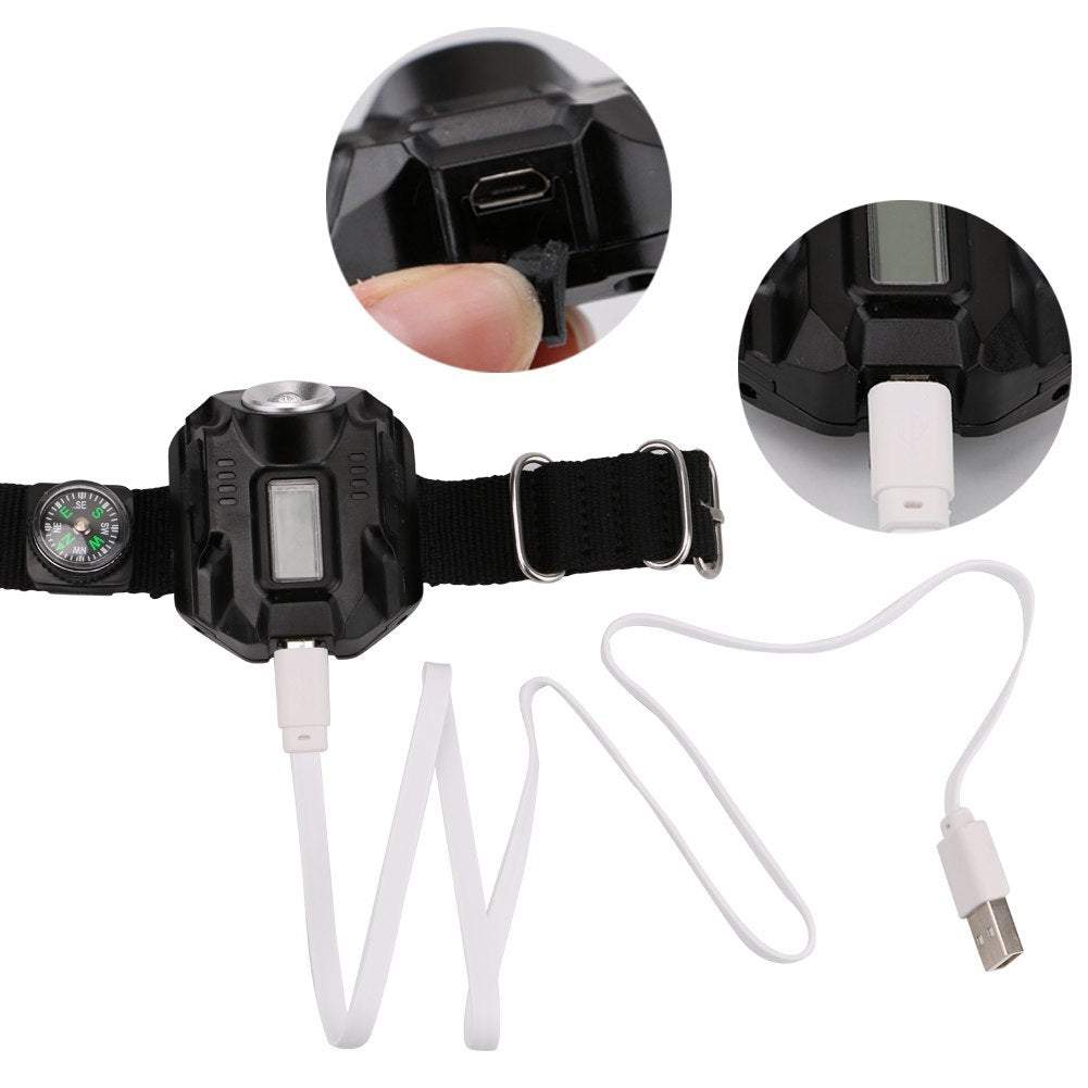 LED watch flashlight with compass