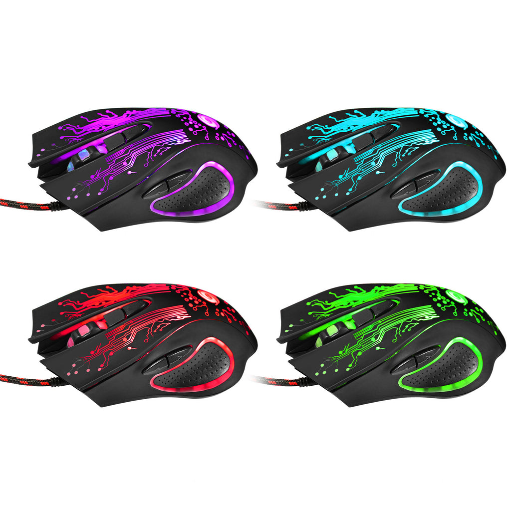 Wired Gaming Mouse Adjustable 7 Buttons LED Backlit