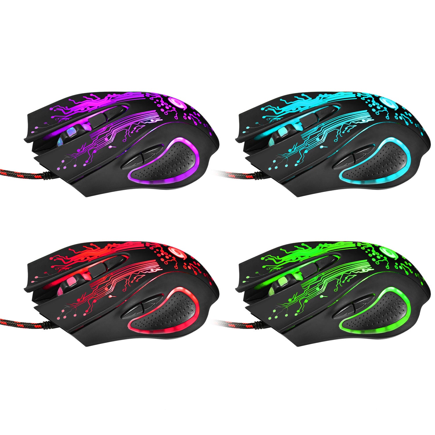 Wired Gaming Mouse Adjustable 7 Buttons LED Backlit