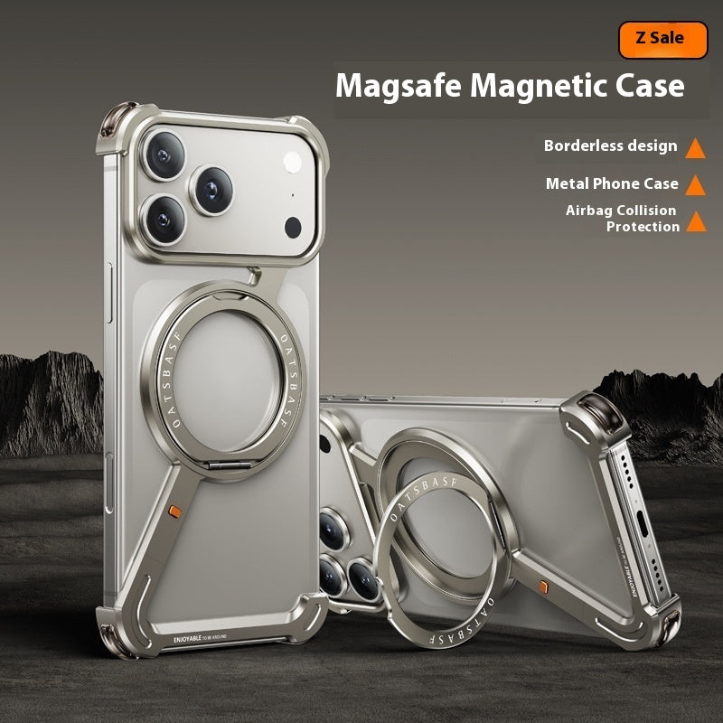 IPhone17promax Metal Frame Phone Case With Magnetic Bracket