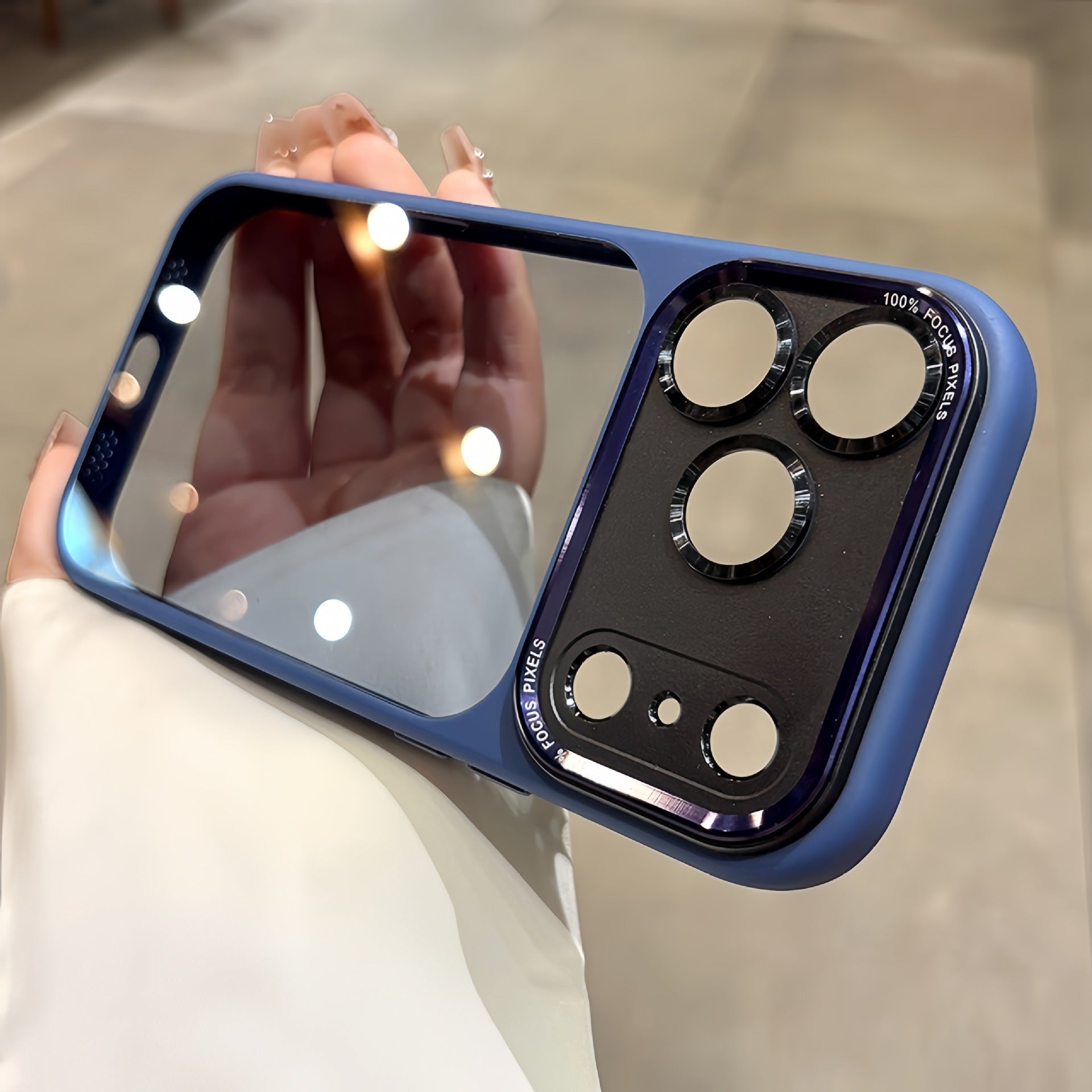 iPhone 14s to 17s Case Integrated AI Button Metal Lens Protective Clear Back Glass Cover