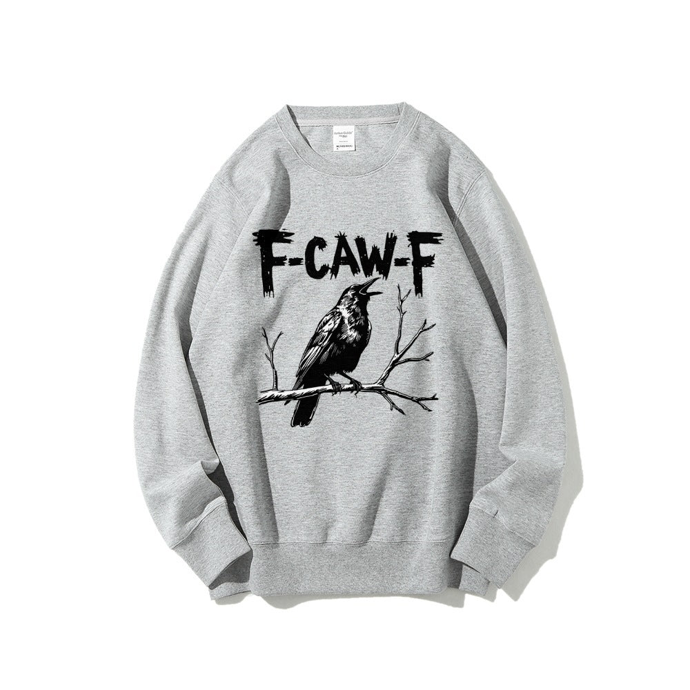 Crow Pattern Printing Autumn New Loose Daily Leisure Men's Women's Pullover